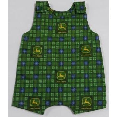 IN STOCK - John Deere Check Short Leg Overalls - Aunty Beas Designs