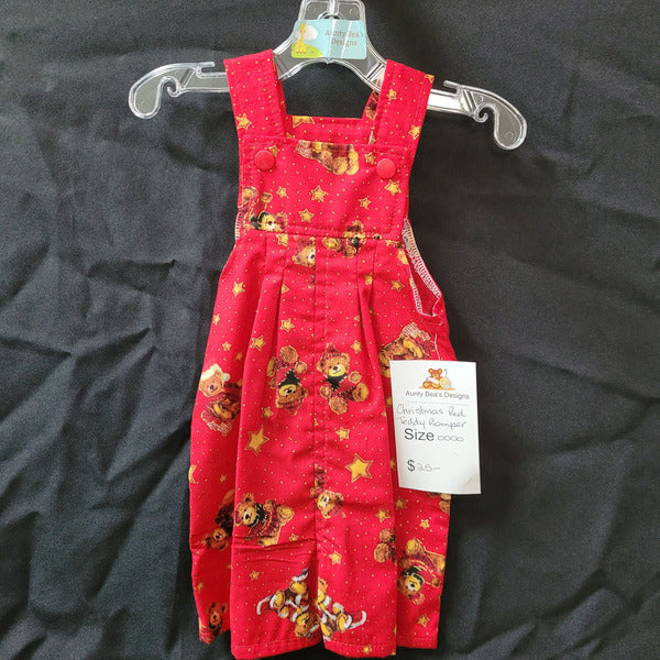 IN STOCK - Christmas Romper Size 0000 - Aunty Beas Designs