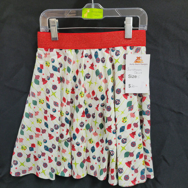 Christmas Skirt Size 5 - Aunty Beas Designs