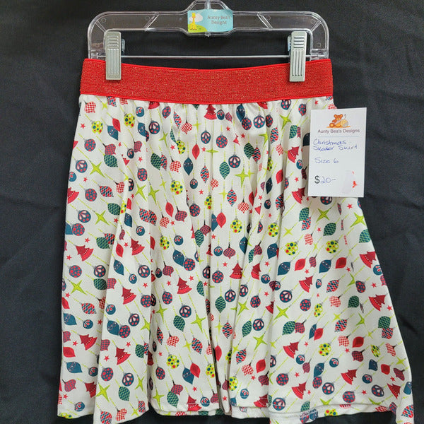 Christmas Skirt Size 6 - Aunty Beas Designs