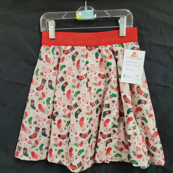 Christmas Skirt Size 6 - Aunty Beas Designs