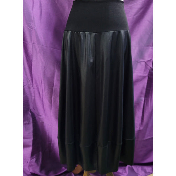 Black soft leather skirt