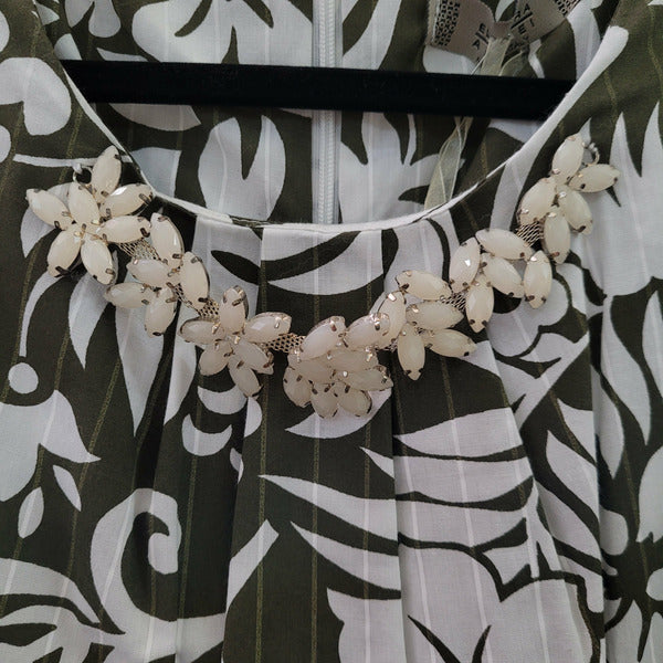 Ladies Olive floral print dress