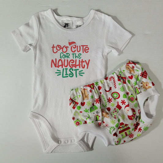 Christmas Onesie and Nappy Cover Sets - Size 0