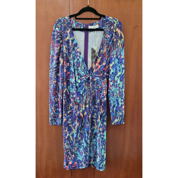 Blue multi-colour dress - long sleeves