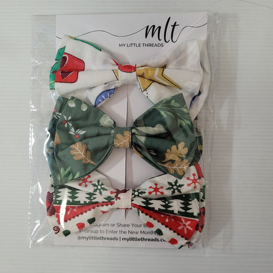 Floral Bow Hair clips on Card