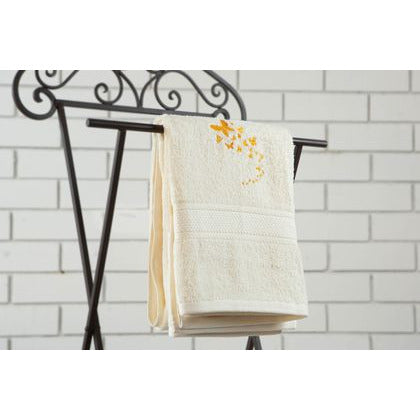 Embroidered Bath Towel with butterflies