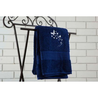 Embroidered Bath Towel with butterflies