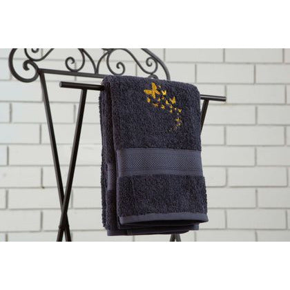 Embroidered Bath Towel with butterflies