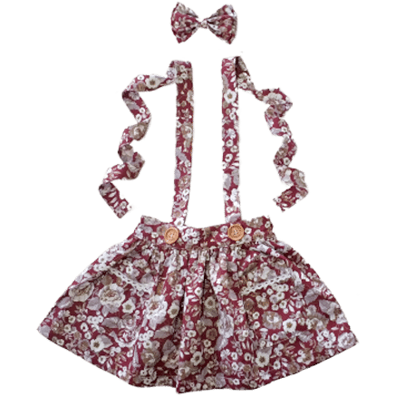 Girl's Suspender Skirt & headband