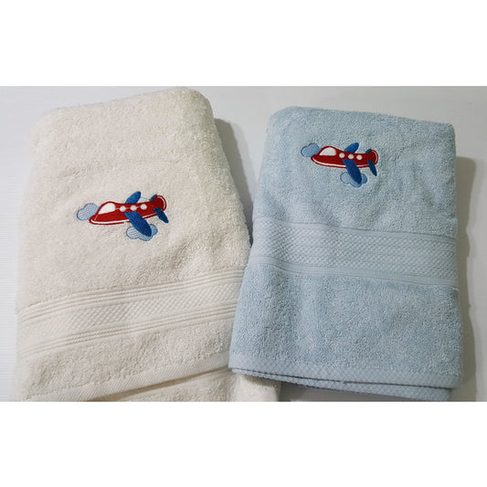 Embroidered Plane Towel Towel Aunty Bea's Designs 