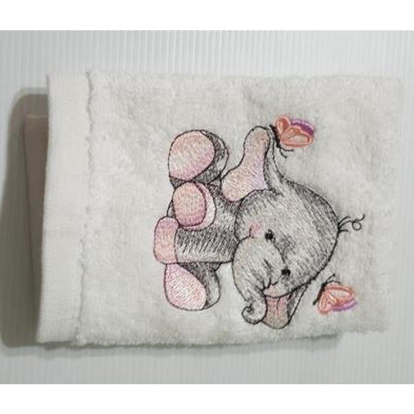 Embroidered Towel Elephants Towel Aunty Beas Designs 