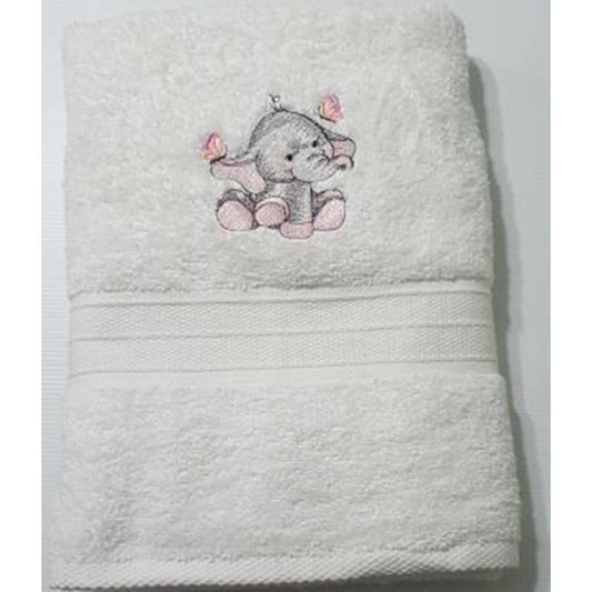 Embroidered Towel Elephants Towel Aunty Beas Designs 