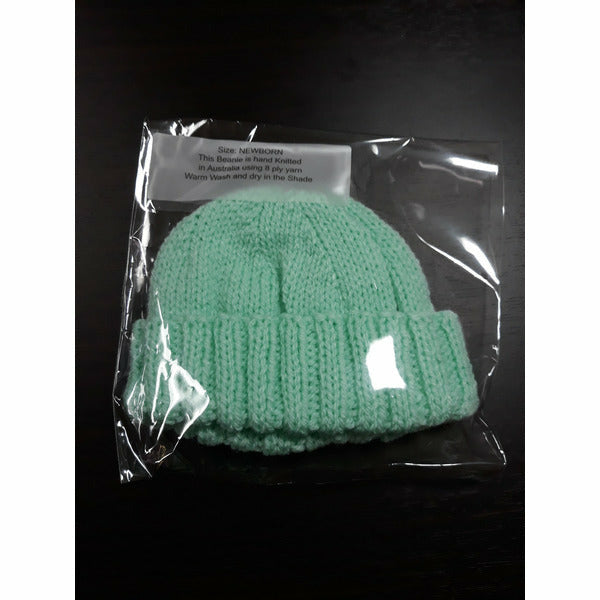 IN STOCK - Beanies - 3 months Beanies Aunty Bea's Designs mint 