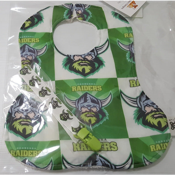 IN STOCK - Footy bib and dummy clip Bib set Aunty Bea's Designs 1 