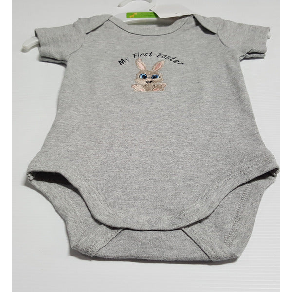 IN STOCK - My First Easter Romper Romper Aunty Beas Designs 0 Grey 