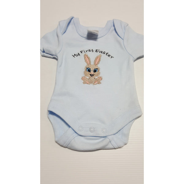 IN STOCK - My First Easter Romper Romper Aunty Beas Designs 0000 Blue 