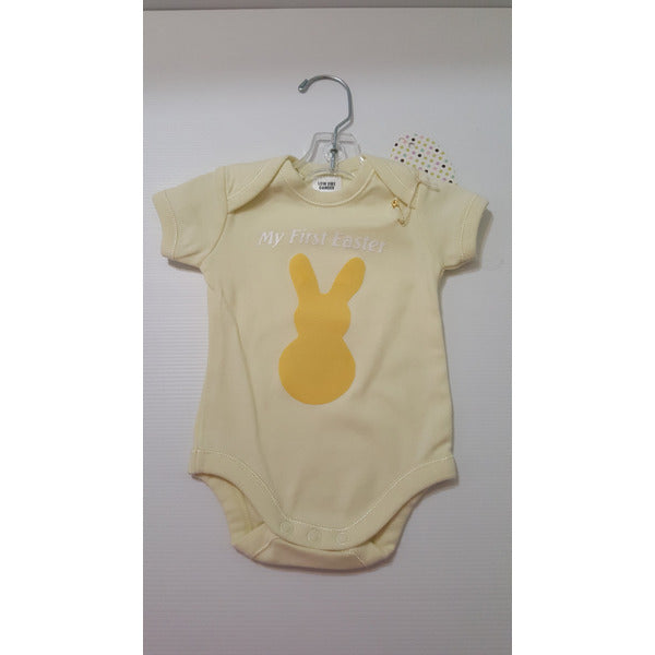 IN STOCK - My First Easter Romper Romper Aunty Beas Designs 0000 Lemon REDUCED TO CLEAR 