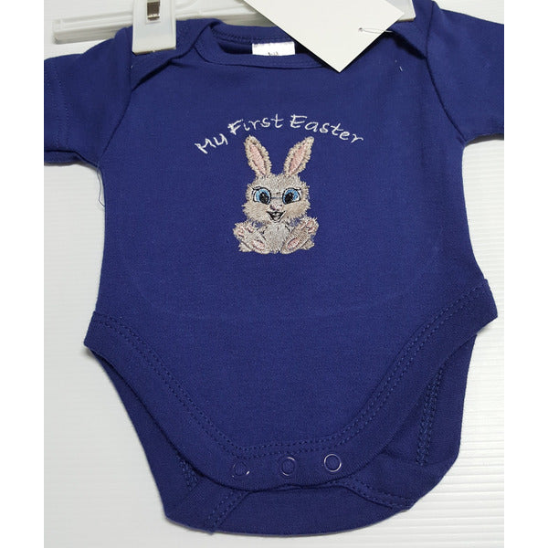 IN STOCK - My First Easter Romper Romper Aunty Beas Designs 0000 Navy Blue 