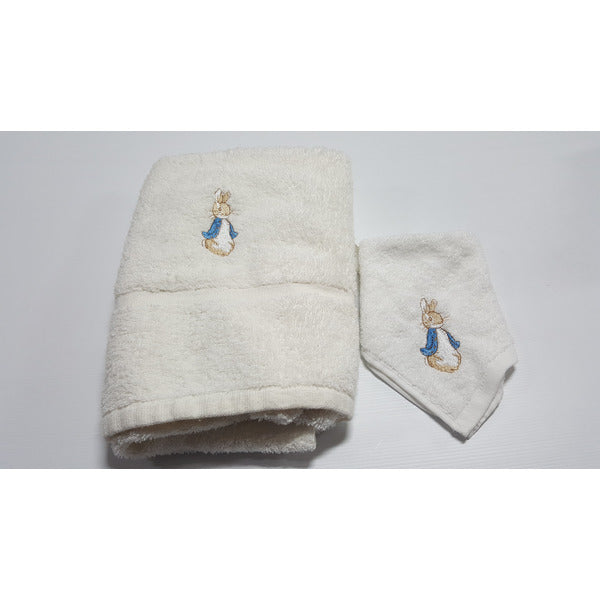 Peter Rabbit embroidered towel and washer set Baby Gift Set Aunty Beas Designs 