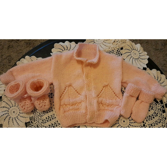 3 pce knitted baby set